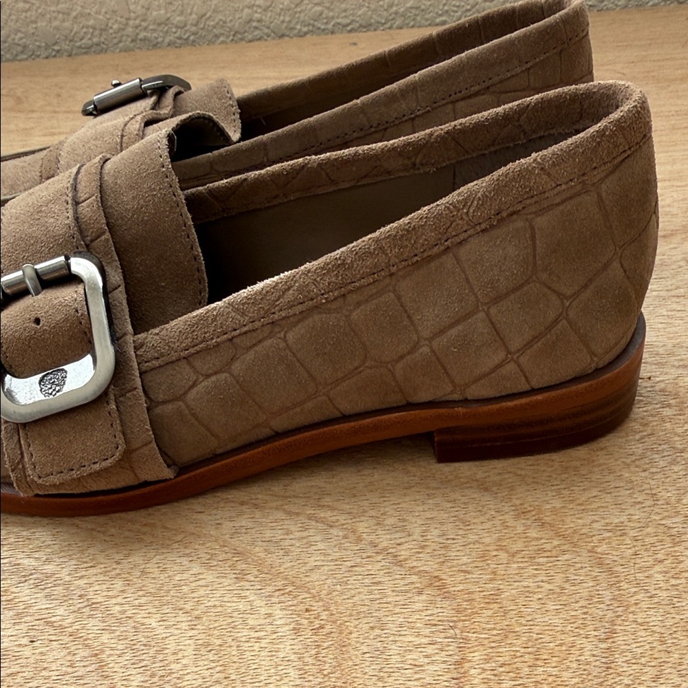 Vince Camuto Brown Loafers with Silver Buckle - Picture 5 of 7
